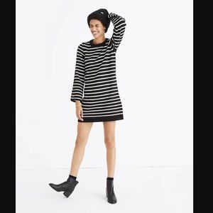 Madewell Button-Sleeve Sweater-Dress in Stripe
